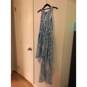Aqua high low dress